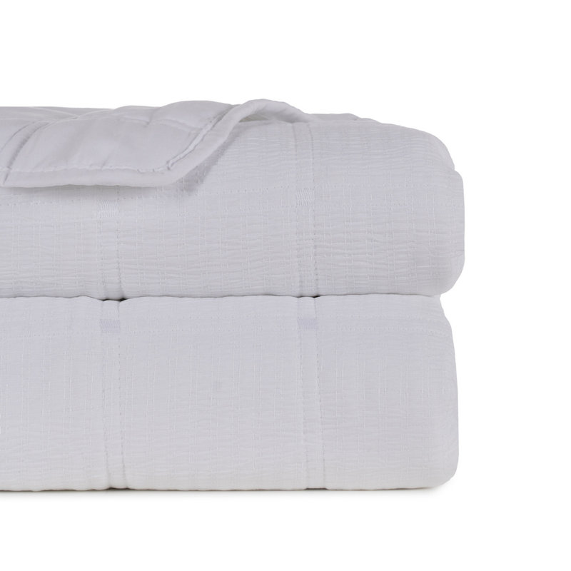 Aveen Quilted Throw Blanket, W280 x L270cm, White