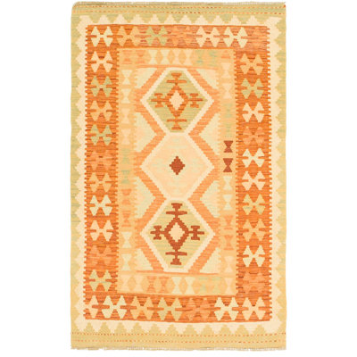 Tapis intérieur de la laine 3 pi 2 po x 5 pi "one-of-kind" à la main noué la new age Elland