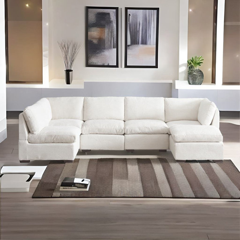 Canapé modulaire 6 pièces Marquessa, Beige
