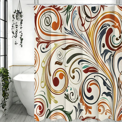 Abstract Shower Curtains with Hooks Included