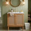 Meuble-lavabo moderne de 30 po avec lavabo, meuble de rangement en bambou naturel avec rotin fait à la main et charnières à fermeture en douceur, 3 couleurs-27906463