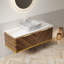Absher 48" Floating Bathroom Vanity with Rectangle Marble Vessel Sink,Sensor LED,And Drawer, Espresso Or Walnut Finish-250042508