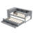 Daybed With Trundle & Desk, Wood Frame With Storage Shelves-663695393-663695394