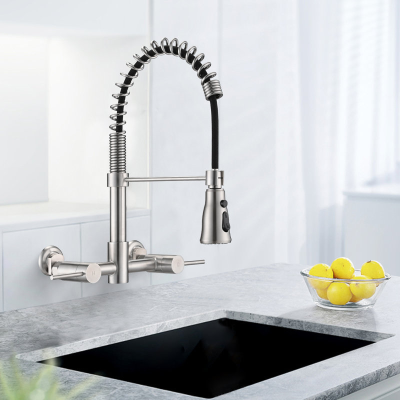 SOUEEUM Pull Down Kitchen Faucet, Silver