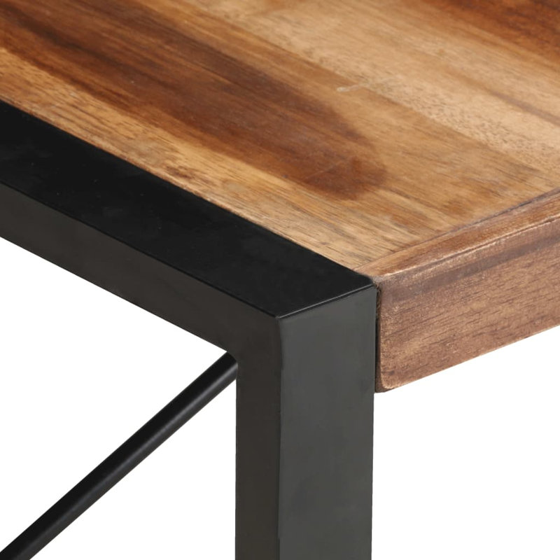 Danville Coffee Table Solid Wood, 40cm H x 140cm W x 70cm D, Dark Brown, Black