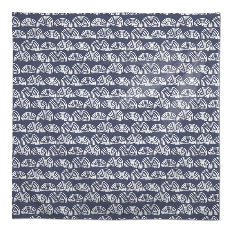 Half Circle Pattern Green 2 Tablecloth, Blue
