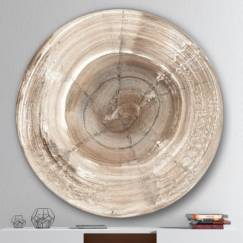 Éléments naturels, cercle II - Peinture, cercle métallique, H 11 po x l 11 po x P 1 po