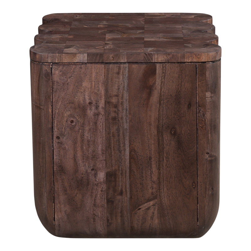Punyo Solid Wood End Table, Brown