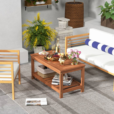 Altersberger Solid Wood Four Leg Coffee Table with Storage