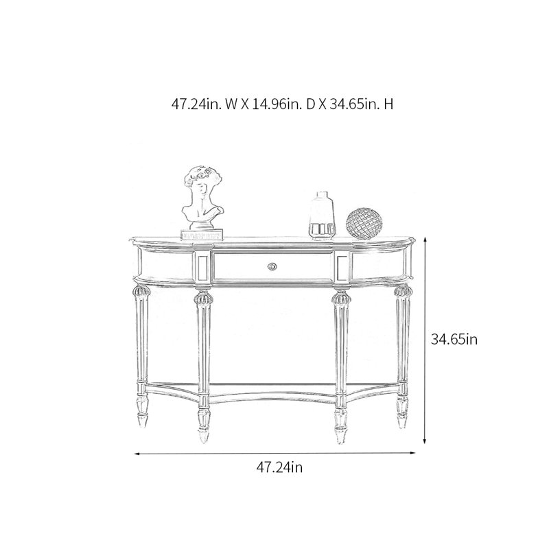 Lourdine, 34.65" H x 47.24" W x 14.96" D, White