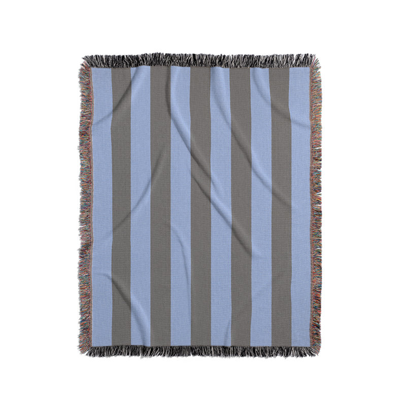 Jeté en mélange de coton Lynch, Bleu pâle / gris, 60" L x 50" W