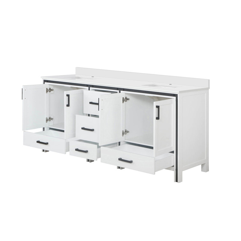 Meuble-lavabo double avec plateau en marbre de culture