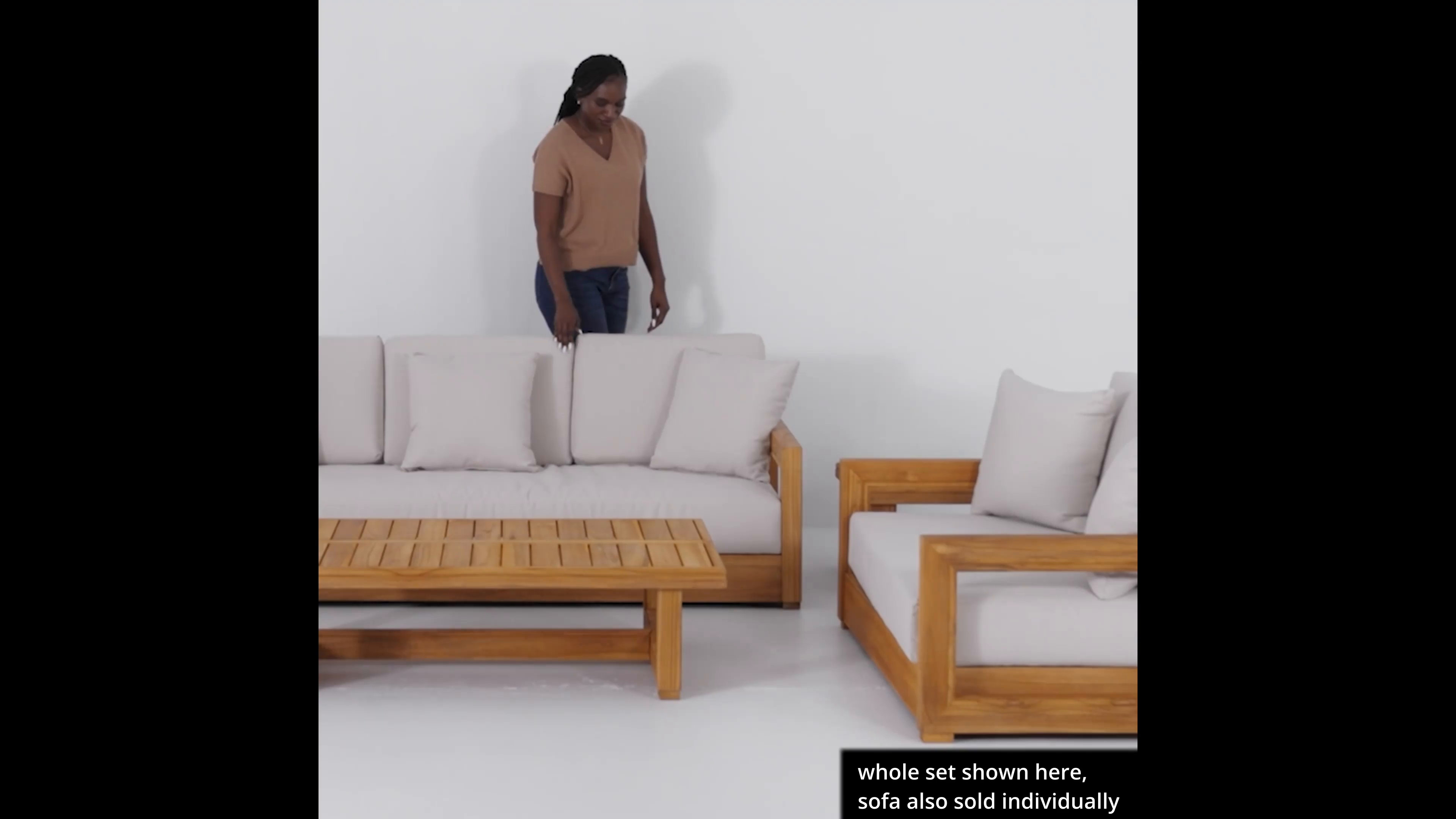 Joss & Main Melrose 76.55'' Teak Outdoor Sofa & Reviews | Wayfair