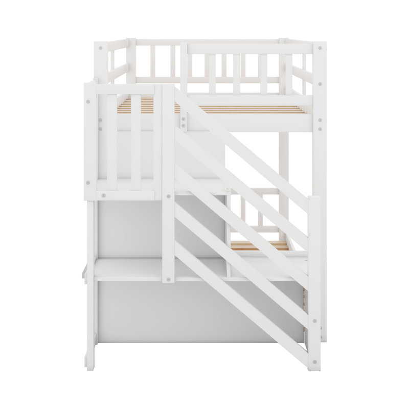 Imarah Kids Twin Over Twin Bunk Bed, White