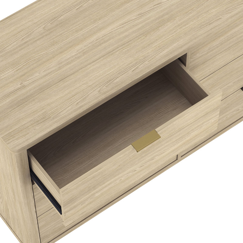 Commode double 6 tiroirs Evelyn, Naturel