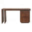 Bureau rotatif en L 90 po avec 3 tiroirs - Noyer