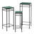 27.25"/24"/20" H Set Of 3 Sqaure Nesting Planter Stands With Green Pattern Ceramic Tiles Table Top