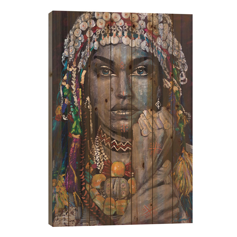 Elthea Berber - Amazigh Lady - impression sans cadre sur bois, H 26 po x l 18 po x P 1,5 po