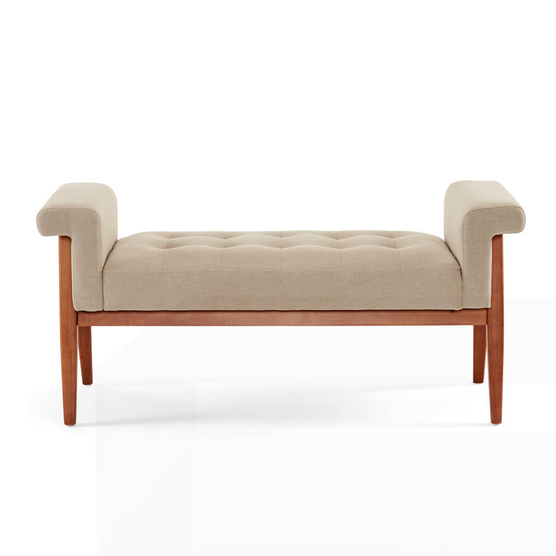 Elegant Linen Tufted Ottoman