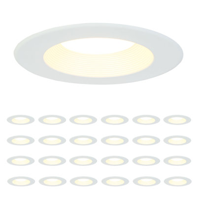 Lot de 24 spots encastrés DEL 5CCT 13,5 W à intensité variable, blancs, 6 pouces (ensemble de 24)