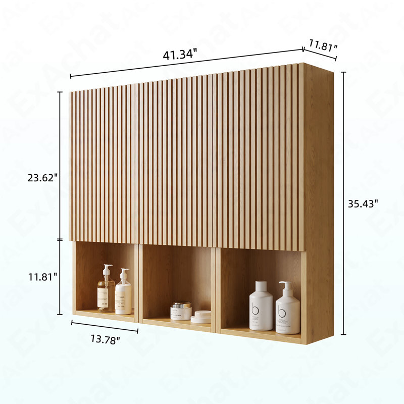 Armoire murale de salle de bain de 41 po, composée de 3 armoires avec portes et compartiments ouverts, qui peut être utilisée en combinaison ou individuellement, convenant à la salle de bain, etc.