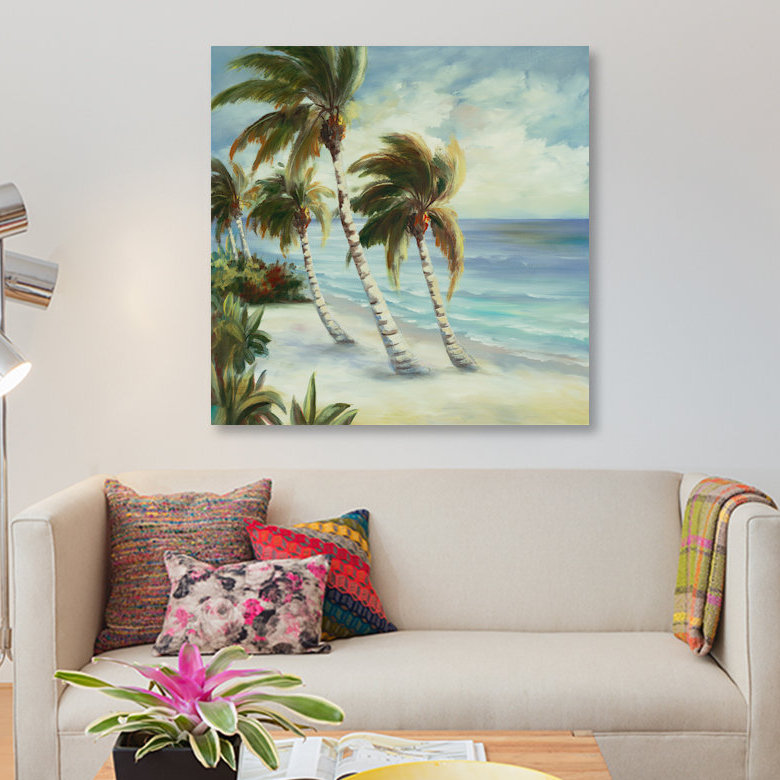 «Tropical IV», reproduction sur toile, H 12 po x l 12 po x P 0,75 po, Pas de tapis, Toile tendue