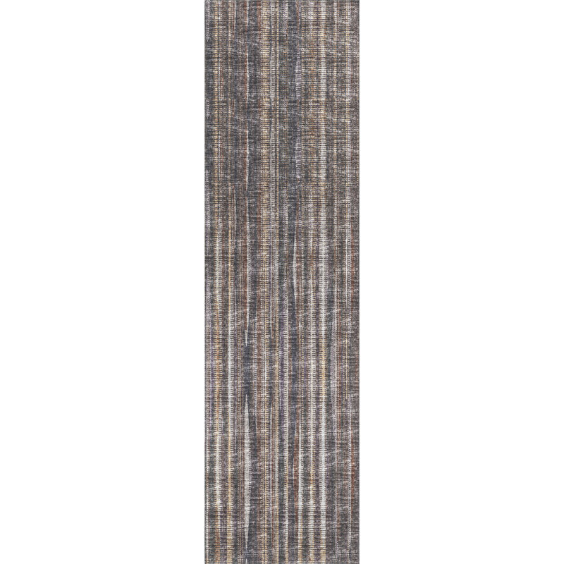 Tapis de couloir brun en chenille tissé à plat 2 pi 3 po x 7 pi 6 po Haruko, Tapis de couloir 2 pi 3 po x 7 pi 6 po