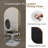 Modern Marble Dining Set, 70" Faux Marble Rectangle Table with X-Shaped Stainless Steel Base and Oval High-Back Chairs (Set of 7)-658941526-658941527