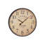 Horloge murale, cadre rond de 20 pouces en brun antique, chiffres audacieux