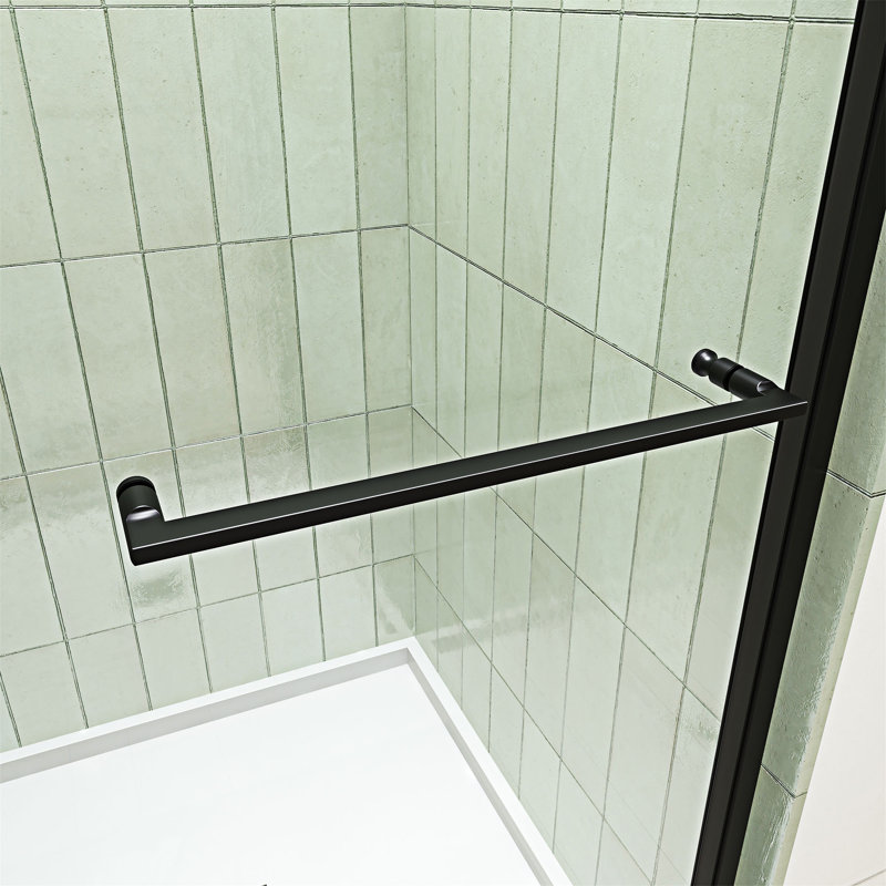 Left And Right Opening Universal Pivot Shower Door, Matte Black