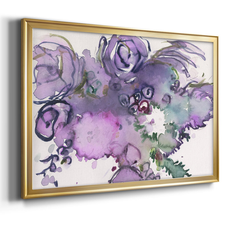 Lavande florale Splendor II, toile tendue avec châssis, Or, H 26 po x l 38 po x P 1,5 po