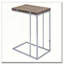 Table d'appoint en chêne patiné et chrome