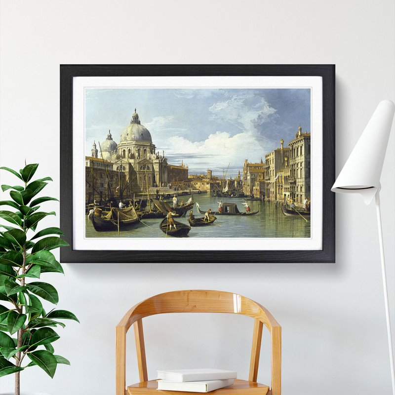 Entrance to the Grand Canal Vol.2 by Giovanni Canaletto - Picture Frame Painting, Black Framed, 36cm H x 48cm W x 2cm D