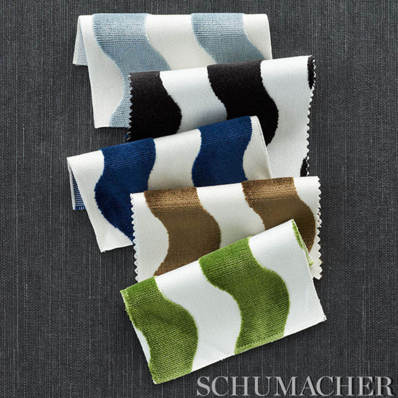 Tissu en velours Schumacher x Miles Redd The Wave, Chocolat