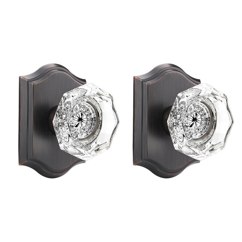 Crystal Single Dummy Door Knob, Oil Rubbed Bronze