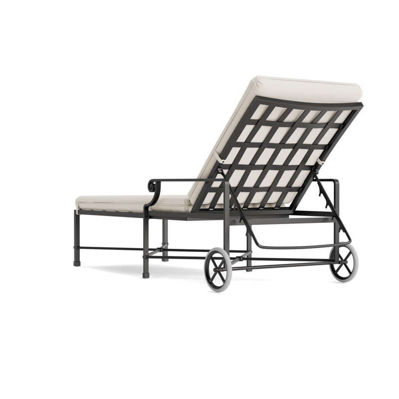 Venetian Outdoor Chaise Lounge, Fusion Natural, Textured Pewter