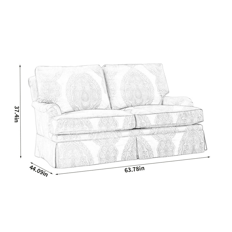 Canapé simple jaune décontracté, H 37,4 po x l 63,78 po x P 44,09 po, 2