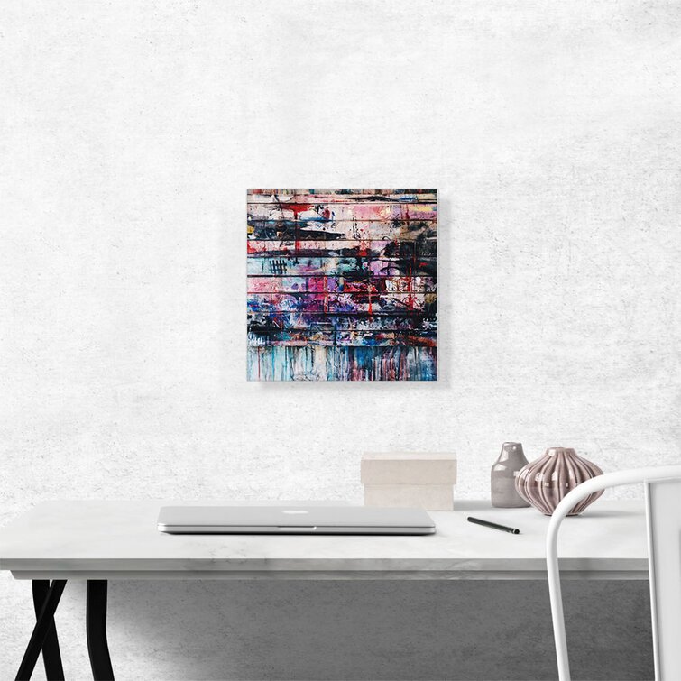 Paint Splatter Wood Wall Square Canvas Art Print for Sale