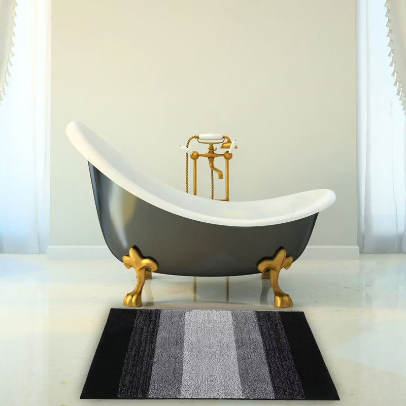 Ensemble de tapis de bain épais Ebern Designs pour salle de bain absorbant l'eau et antidérapant, L 32 po x l 20 po