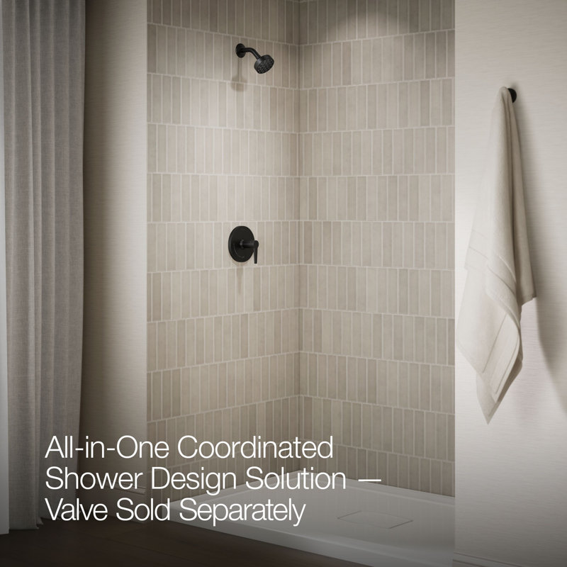 Pitch Rite-Temp Shower Trim Kit 2.5 GPM, Matte Black