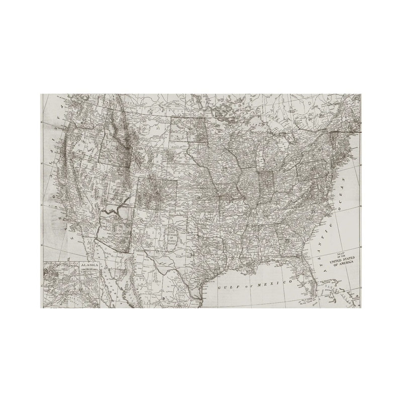Carte naturelle des États-Unis, H 18 po x l 26 po x P 1,5 po