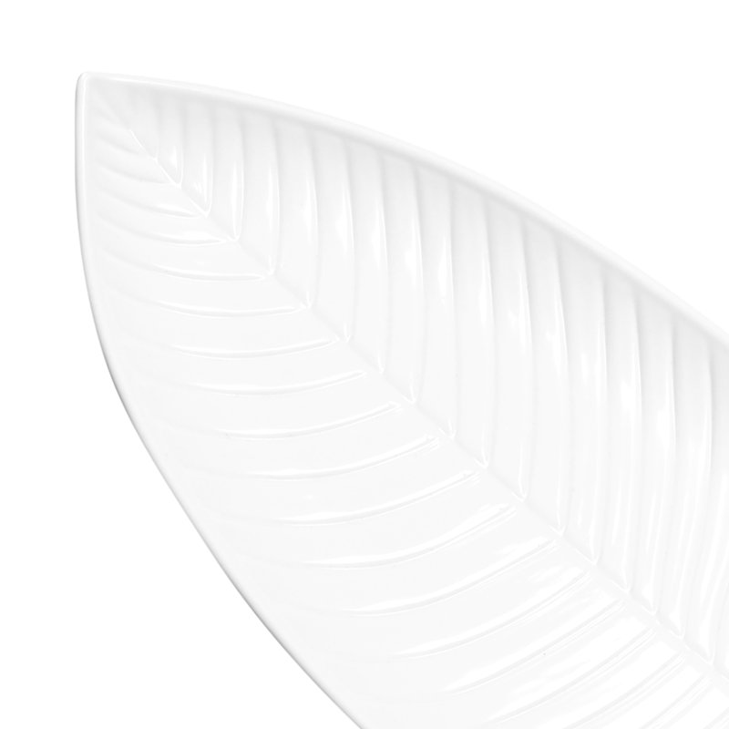 Elite Global Solutions Tropicana Melamine Platter, White, 1" H x 10.25" W x 5" D
