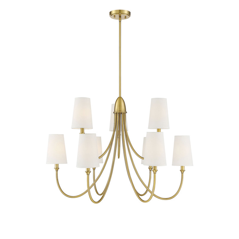 Lustre classique à 9 lumières Sandy Creek, Laiton chaleureux