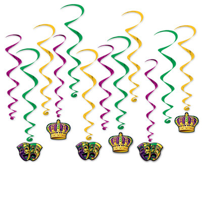 Mardi Gras Whirls - Pack of 6