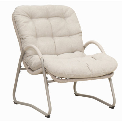 Chaise longue d'extérieur (ensemble de 2) - Structure en fer et osier en plastique