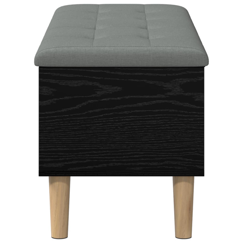 Upholstered Engineered Wood Bench, Black Oak