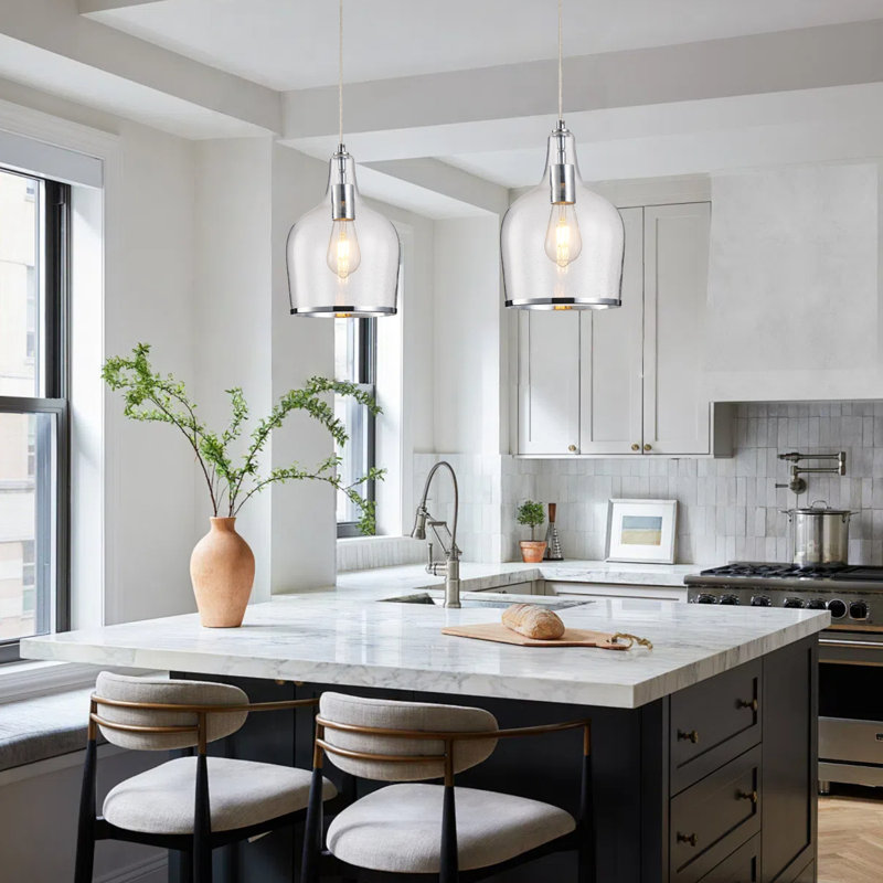 1 - Light Single Pendant, Chrome