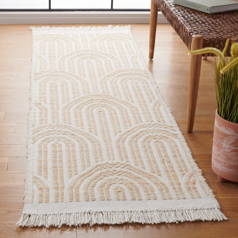 Tapis abstrait en laine tissé à plat à la main Koletyn, Tapis de couloir 2 pi 3 po x 8 pi