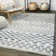 Jiya Checkered Ivory Shag Area Rug
