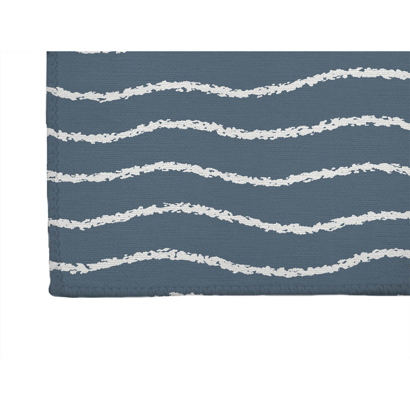 Wave Grunge Non-Slip Outdoor Rug, Runner 2'6" x 8'